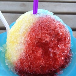 Magoo's Burgers - Rainbow ice; blue coconut, strawberry, and pineapple