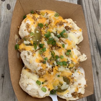 Biscuits + Groovy - the donn with vegan sausage - Food Trucks Near Me - Austin, Texas Biscuits + Groovy - the donn with vegan sausage - Food Trucks Near Me - Austin, Texas