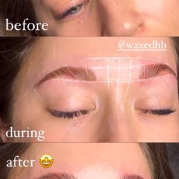 Before, during, and after brow tint and lamination Before, during, and after brow tint and lamination