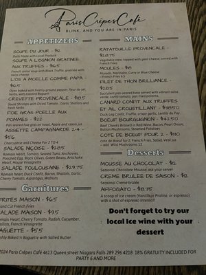 Menu photo 3 Paris Crepes Cafe Niagara Falls, ON Menu photo 3 Paris Crepes Cafe Niagara Falls, ON
