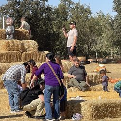 Mike’s Pumpkin Patch - Giant pyramid and corn pit. You can reach so far down in the corn. It's fun to jump off of the pyramid!