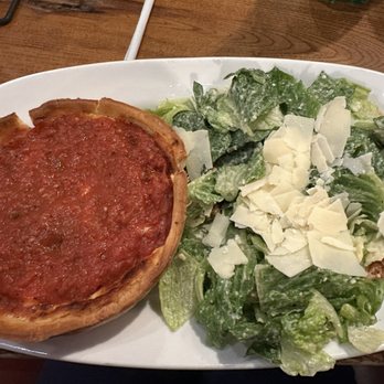 Giordano's - Lunch sausage deep dish pizza with Caesar salad - Pizza Near Me - Chicago, Illinois Giordano's - Lunch sausage deep dish pizza with Caesar salad - Pizza Near Me - Chicago, Illinois