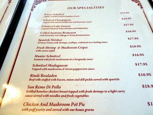 Menu photo 2 Elizabeth's Chalet Restaurant Surrey, BC Menu photo 2 Elizabeth's Chalet Restaurant Surrey, BC