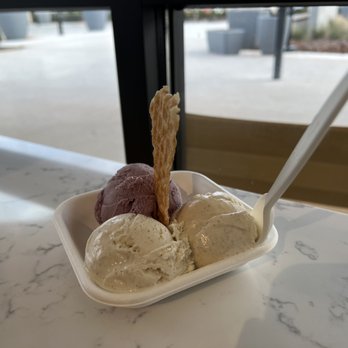Jeni's Splendid Ice Creams - Trio in a cup with Wild Lavender and Honey Vanilla Bean. - Ice Cream & Frozen Yogurt Near Me - Atlanta, Georgia Jeni's Splendid Ice Creams - Trio in a cup with Wild Lavender and Honey Vanilla Bean. - Ice Cream & Frozen Yogurt Near Me - Atlanta, Georgia
