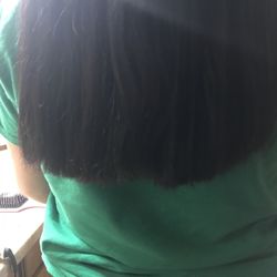 Colors & Cuts - Went back the next day and while it looks better it's still super crooked