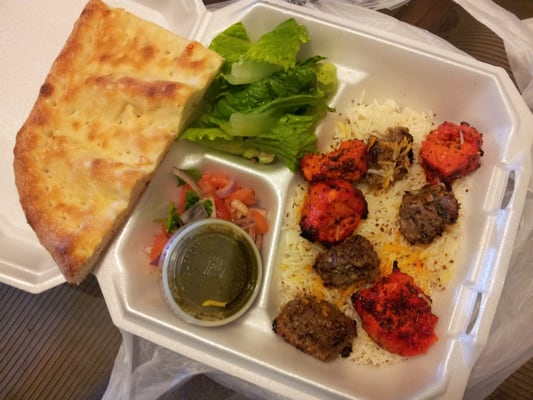 Photo of A Town Pizza & Kabob House - San Ramon, CA, US. Combination Chicken and Tekah Kabob