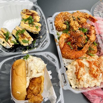 Shootz - Spam Brulee Musubi, Hot Kimchi Butter Katsu Chicken, Jalapeno Garlic Shrimp - Hawaiian Near Me - Stanton, California Shootz - Spam Brulee Musubi, Hot Kimchi Butter Katsu Chicken, Jalapeno Garlic Shrimp - Hawaiian Near Me - Stanton, California