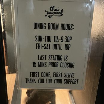 Thai Peacock - Hours - Thai Near Me - Portland, Oregon Thai Peacock - Hours - Thai Near Me - Portland, Oregon
