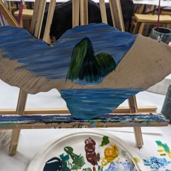 Island Art Party - It's getting there - Paint & Sip Near Me