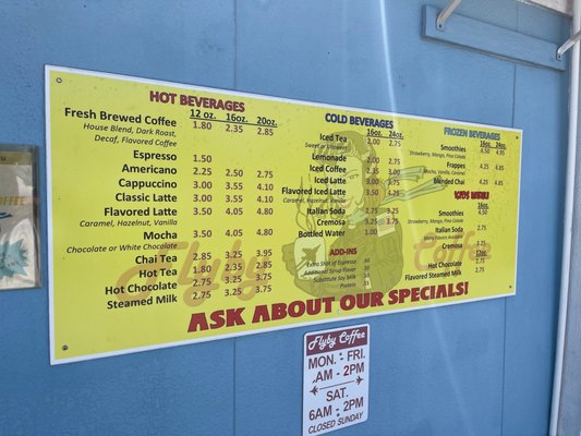 Menu photo 2 Flyby Coffee Panama City, FL