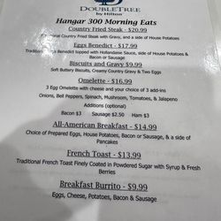 Hangar 300 Bar & Restaurant - Breakfast menu