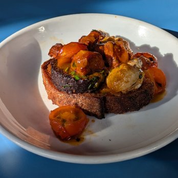 Ox And Finch - @endoedibles on Instagram 06/29/26 cod cheeks, chorizo, tomato and morcilla on toasted sourdough - Tapas/Small Plates Near Me - Glasgow, GLG Ox And Finch - @endoedibles on Instagram 06/29/26 cod cheeks, chorizo, tomato and morcilla on toasted sourdough - Tapas/Small Plates Near Me - Glasgow, GLG