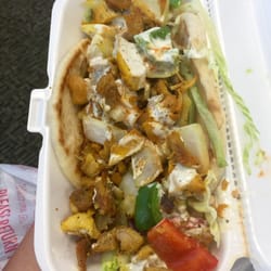 Semo's Cart - Chicken gyro-lots of veggies and chicken! I use a fork to eat it!