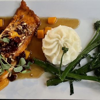 The Studio - a plate of food with broccoli, mashed potatoes, and a dollop of cream - Japanese Near Me - Hilton Head Island, South Carolina The Studio - a plate of food with broccoli, mashed potatoes, and a dollop of cream - Japanese Near Me - Hilton Head Island, South Carolina