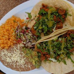 Angelina’s Resturant - Lunch special: $10 for two tacos, rice and beans and soda can. Huge tacos!