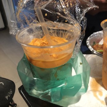 Krua Thai - literallt seran wrap taped lids??? wtf - Thai Near Me - Chula Vista, California