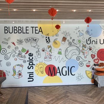 Uni Uni - Cute wall - interior - Bubble Tea Near Me - Chicago, Illinois