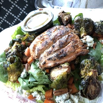 The Root - Fall salad with salmon. Maple vinaigrette was perfect! - New American Near Me - Elon, North Carolina