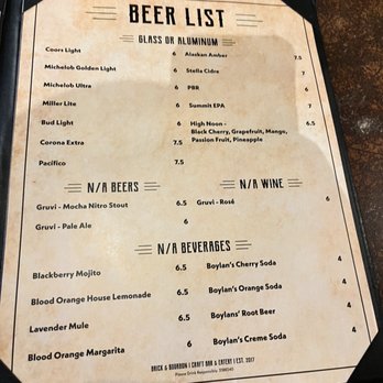 Brick & Bourbon - Drink menu - New American Near Me - Maple Grove, Minnesota