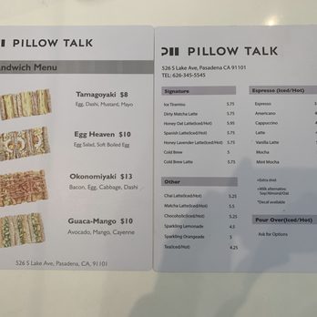 Pillow Talk Cafe Pasadena - Menu - Coffee & Tea Near Me - Pasadena, California