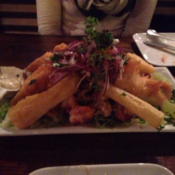 Aji Peruvian Cuisine - Fried plate of fish, octopus, calamari, and potato. - Peruvian Near Me - Long Beach, California