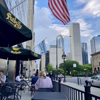 Potbelly - Pot  Belly's outdoor seating on Michigan Ave - Sandwiches Near Me - Chicago, Illinois