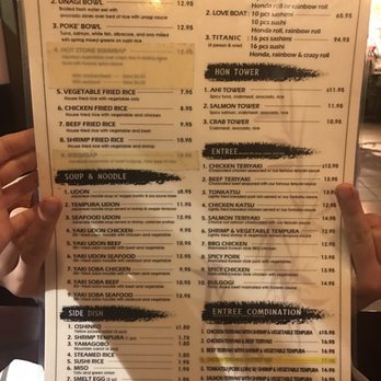 Hon Sushi - Entree menu (back) - Sushi Bars Near Me - Carrollton, Texas Hon Sushi - Entree menu (back) - Sushi Bars Near Me - Carrollton, Texas