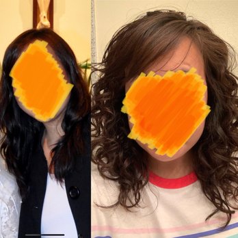 Permanently Yours - (L) Before and (R) after. Bangs untouched. - Hair Salons Near Me - Fremont, California Permanently Yours - (L) Before and (R) after. Bangs untouched. - Hair Salons Near Me - Fremont, California