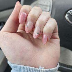 Strawberry nails w/ french