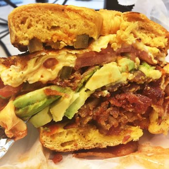 GW Delicatessen - asiago cheese bagel with bacon egg cheese avocado tomato and jalapeño for $7.40. Perhaps god does exist - Delis Near Me - Washington, DC, District of Columbia GW Delicatessen - asiago cheese bagel with bacon egg cheese avocado tomato and jalapeño for $7.40. Perhaps god does exist - Delis Near Me - Washington, DC, District of Columbia