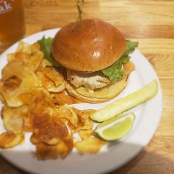 Side Street Cafe - Haddock sandwich with chips - American Near Me - Bar Harbor, Maine Side Street Cafe - Haddock sandwich with chips - American Near Me - Bar Harbor, Maine