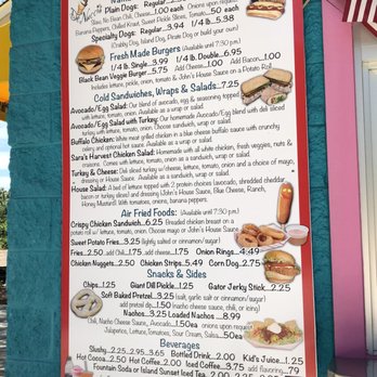 DeNucci's - Outdoor menu board - Ice Cream & Frozen Yogurt Near Me - Fernandina Beach, Florida