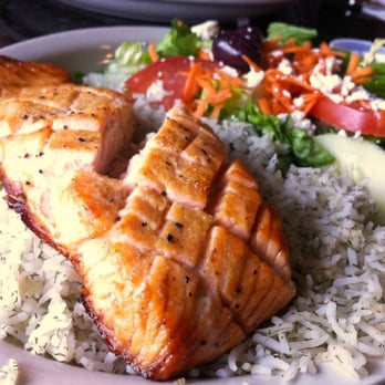 Mediterranean Cafe - Salmon Plate - Greek Near Me - San Diego, California Mediterranean Cafe - Salmon Plate - Greek Near Me - San Diego, California