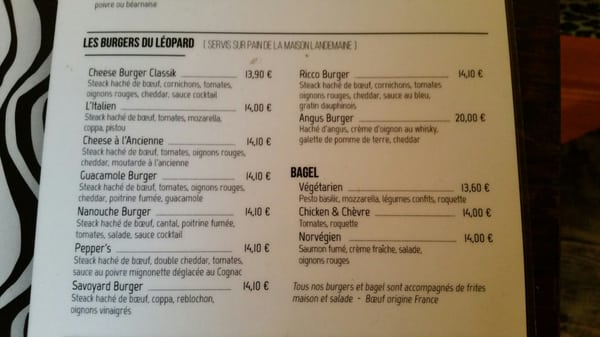 Menu photo 1 Café Léopard Paris, 75