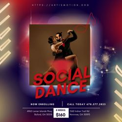 Art Is Motion - Social Dance
8 week course
Rumba, Foxtrot, Cha Cha, Swing