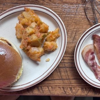 Lomas Cocina de Mexico - The breakfast sandwich with a side of bacon. - Mexican Near Me - Chandler, Arizona