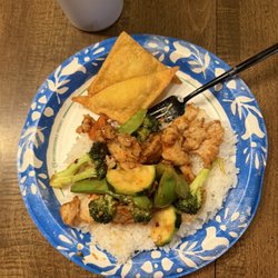 Peking Restaurant - Crab Rangoons and 48. Chicken with Garlic Sauce