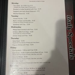 Fast Lanes & Pit Stop Restaurant - 2025/26 menu