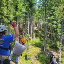 Adrena Line Zipline Adventure Tours - Going down.