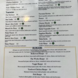 Varsha - Menu