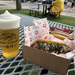 Sumo Dog - Iced Kirin beer, sumo dog, plain dog
