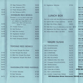 Tokyo Joe's - Huge takeout menu 1... - Japanese Near Me - Vancouver, British Columbia Tokyo Joe's - Huge takeout menu 1... - Japanese Near Me - Vancouver, British Columbia