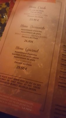 Menu photo 1 Les Filaos Lyon, 69 Menu photo 1 Les Filaos Lyon, 69
