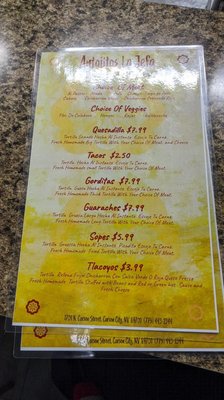 Menu photo 7 Antojitos La Jefa Carson City, NV