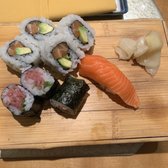 Photo of Restaurant Murata - Portland, OR, United States. Salmon and avocado roll Fatty tuna roll King salmon Nigiri - Sushi