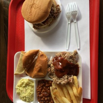 Captain John's Bar-B-Que - Pork dinner plate and jumbo pork sandwich - Barbeque Near Me - Collierville, Tennessee Captain John's Bar-B-Que - Pork dinner plate and jumbo pork sandwich - Barbeque Near Me - Collierville, Tennessee