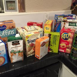 10 cans of sparkling water not included. As you can see- some of the boxes are dented but that's about it!