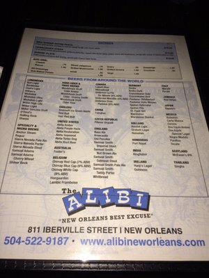 Menu photo 3 The Alibi New Orleans, LA