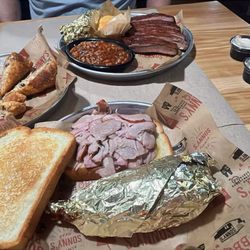 Wife had the sliced pork sandwich! I had the all you can eat ribs!   Very tasty!