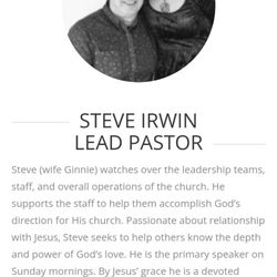River of Life Ministries - Steve Irwin and his wife Jenny are our church leaders. What an amazing couple.
